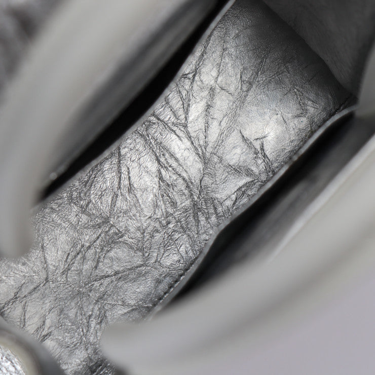 美品 Christian Dior クリスチャンディオール エヴァーミニ ハンドバッグ M7003 PNSS レザー シルバー ホワイト 2WAY ショルダーバッグ