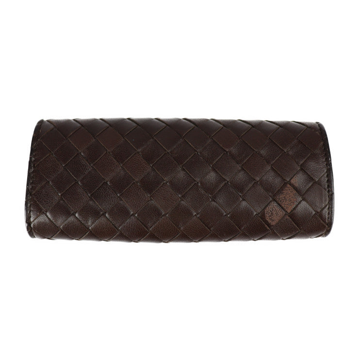 BOTTEGAVENETA ボッテガヴェネタ イントレチャート キーケース 120740 レザー ダークブラウン ゴールド金具 三つ折り 5連 キーリング