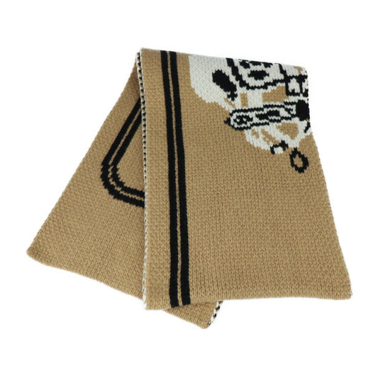 新古未使用展示品 HERMES エルメス BRIDES de GALA ブリッド・ドゥ・ガラ マフラー カシミヤ 100% キャメル エクリュ ブラック 式典用馬勒 ニット