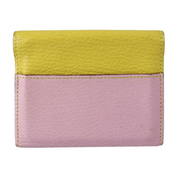 HERMES Click Mini Card Case - Chevre Mauve Sylvestre Jaune Naples Business Card Holder Flap D Engraved