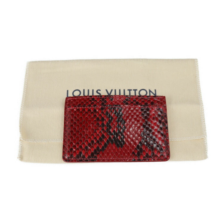 美品 LOUIS VUITTON ルイ ヴィトン ポルト カルト サーンプル カードケース N94174 パイソン FUCHSIA レッド系 エキゾチックレザー 激レア 希少 ビトン
