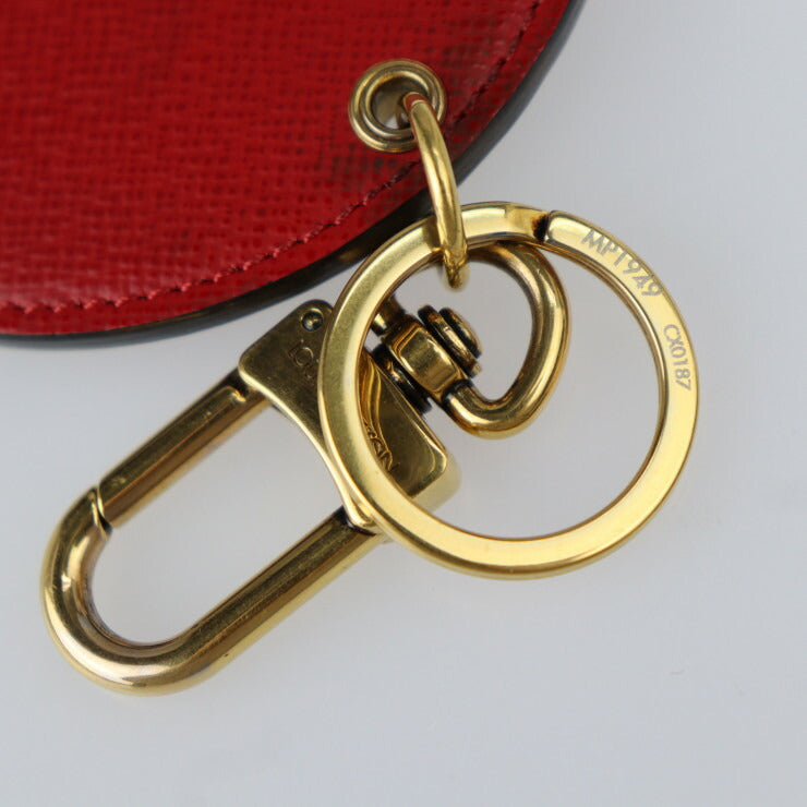 美品 LOUIS VUITTON ルイ ヴィトン ポルトクレ イリュストレ モノグラム キーホルダー MP1949 PVC レザー ブラウン レッド ゴールド金具 山本寛斎 歌舞伎 キーリング バッグチャーム ビトン
