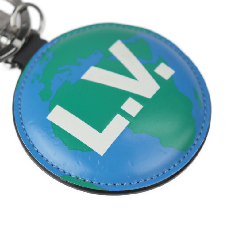LOUIS VUITTON Louis Vuitton Portecle Padded Key Holder M68307 Monogram Canvas Leather Brown Blue Green White Silver Hardware Key Ring Bag Charm Vuitton