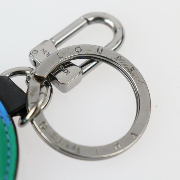 LOUIS VUITTON Louis Vuitton Portecle Padded Key Holder M68307 Monogram Canvas Leather Brown Blue Green White Silver Hardware Key Ring Bag Charm Vuitton