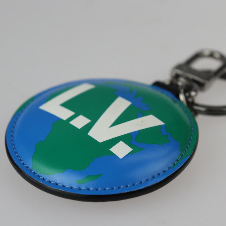 LOUIS VUITTON Louis Vuitton Portecle Padded Key Holder M68307 Monogram Canvas Leather Brown Blue Green White Silver Hardware Key Ring Bag Charm Vuitton