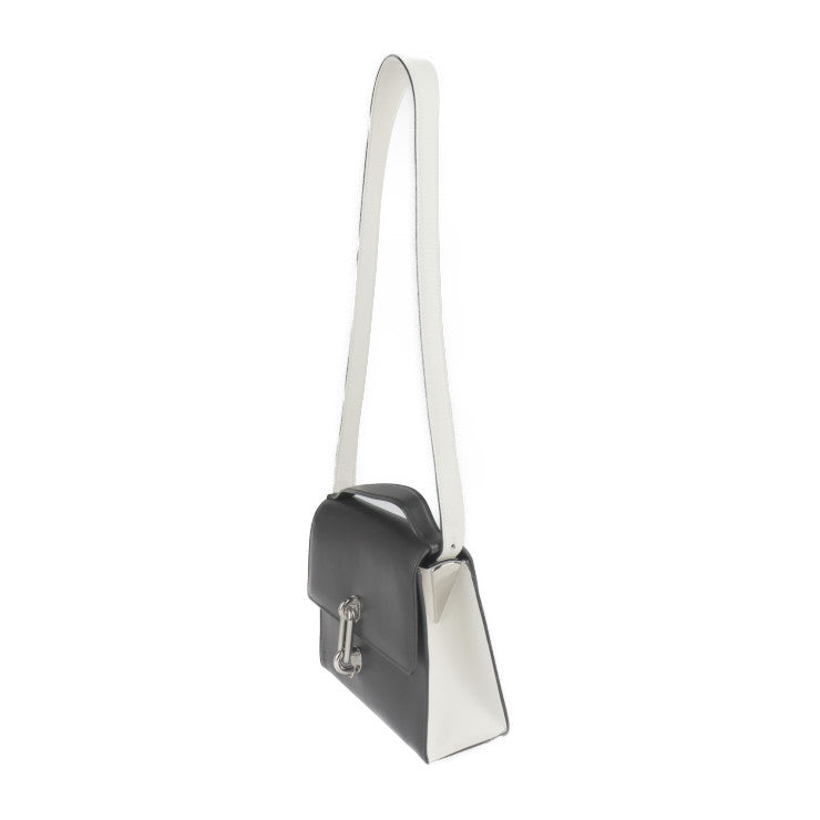 BALENCIAGA バレンシアガ ミニトラペーズ マイヨン ハンドバッグ 331916 カーフレザー ブラック アイボリー系 シルバー金具 2WAY ショルダーバッグ