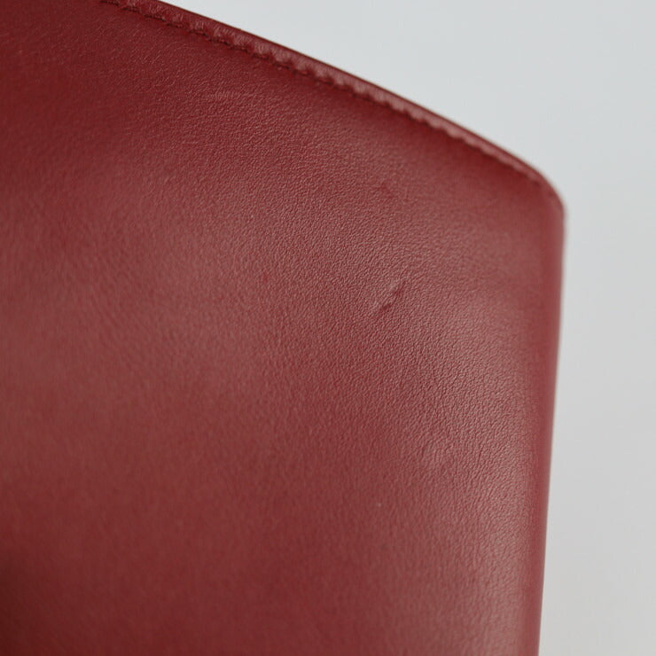 超美品 GUCCI グッチ コンパクトウォレット 二つ折り財布 322134 レザー ボルドー系 ロゴプレート