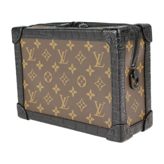 新古未使用展示品 LOUIS VUITTON ルイ ヴィトン ソフトトランク モノグラム ショルダーバッグ N98255 PVC クロコダイル ブラウン ブラック エキゾチック