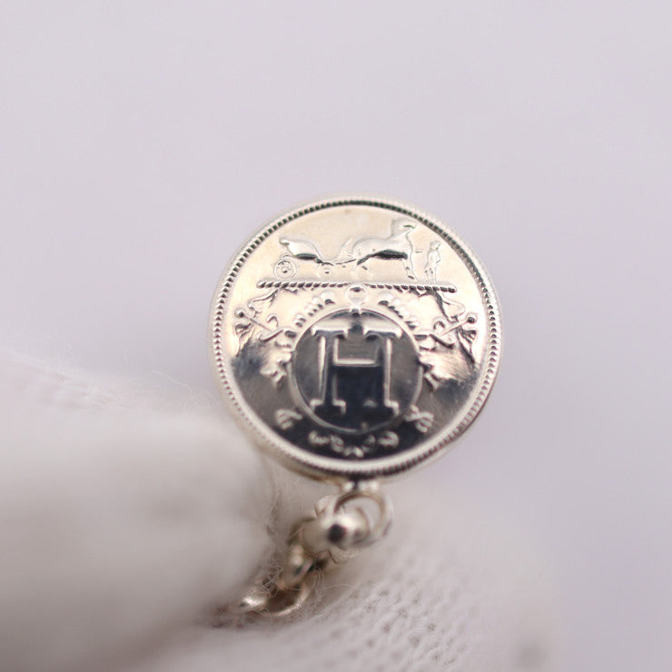 美品 HERMES エルメス フープ ピアス エクスリブリス ピアス - シルバー925 K18ピンクゴールド シルバー ピンクゴールド Ag925×Au750 SV925 K18PG