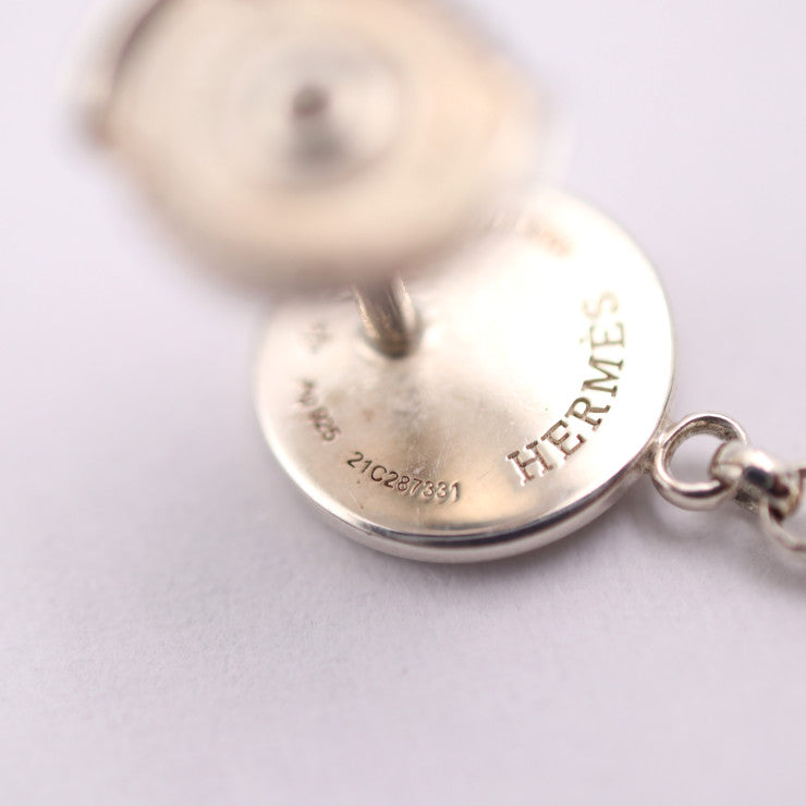 美品 HERMES エルメス フープ ピアス エクスリブリス ピアス - シルバー925 K18ピンクゴールド シルバー ピンクゴールド Ag925×Au750 SV925 K18PG