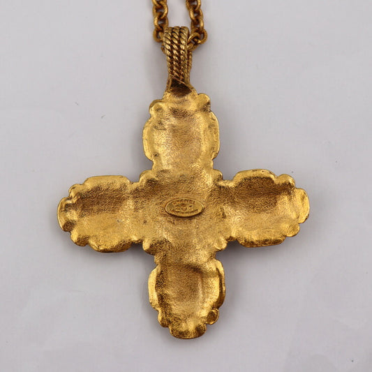 美品 CHANEL シャネル カラーストーン ネックレス グリポア ネックレス - メタル カラーストーン ゴールド レッド グリーン ペンダント ヴィンテージ