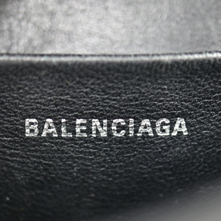 BALENCIAGA バレンシアガ ゴースト フォンホルダー ショルダーバッグ 618868 レザー ブラック シルバー金具 スマートフォンケース ポシェット