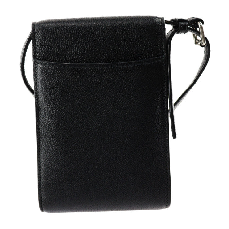 BALENCIAGA バレンシアガ ゴースト フォンホルダー ショルダーバッグ 618868 レザー ブラック シルバー金具 スマートフォンケース ポシェット