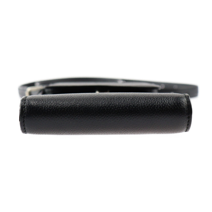 BALENCIAGA バレンシアガ ゴースト フォンホルダー ショルダーバッグ 618868 レザー ブラック シルバー金具 スマートフォンケース ポシェット