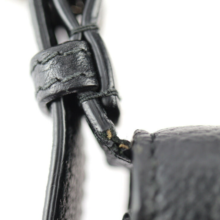 BALENCIAGA バレンシアガ ゴースト フォンホルダー ショルダーバッグ 618868 レザー ブラック シルバー金具 スマートフォンケース ポシェット