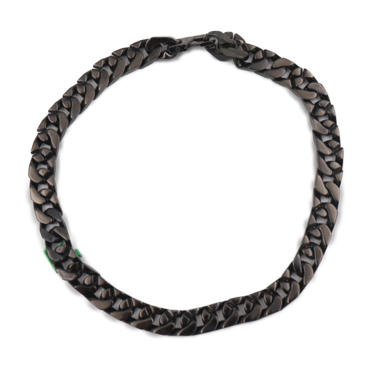 美品 LOUIS VUITTON ルイ ヴィトン コリエ チェーンリンクス パッチーズ ネックレス MP2853 メタル ブラック グリーン チョーカー ビトン