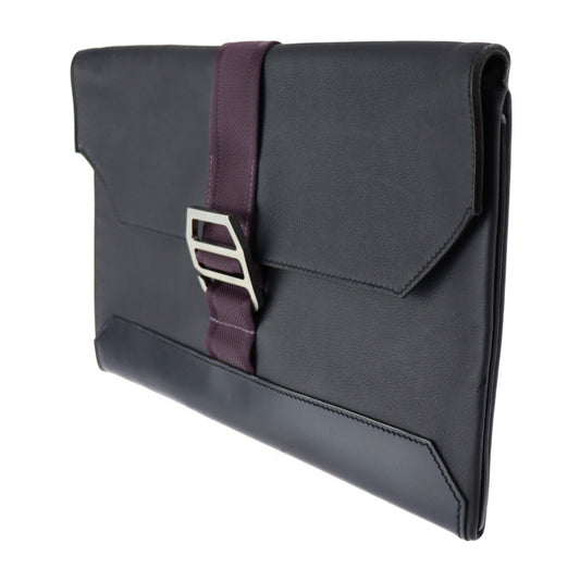 HERMES エルメス シティスライド クラッチバッグ - トリヨンクリストバル ブラック パープル系 シルバー金具 セカンドバッグ D刻印