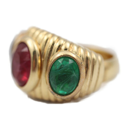 Christian Dior クリスチャンディオール 指輪 リング・指輪 - メタル カラーストーン ゴールド 赤 青 緑 ヴィンテージ オールドディオール