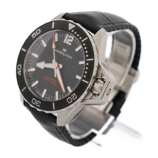 超美品 HAMILTON ハミルトン オープンウォーター オート カーキ ネイビー 腕時計 H77825330 ステンレススチール シルバー ブラック 自動巻き H778250