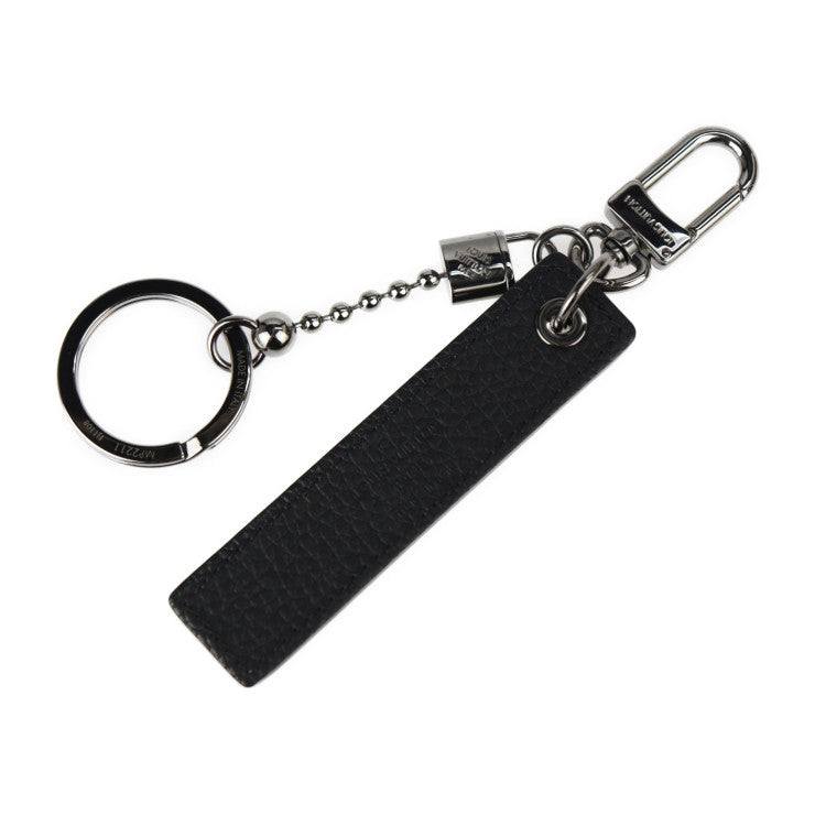 美品 LOUIS VUITTON ルイ ヴィトン ポルトクレ タブ キーホルダー MP2211 トリヨンレザー ブラック イエロー シルバー金具 キーリング ビトン