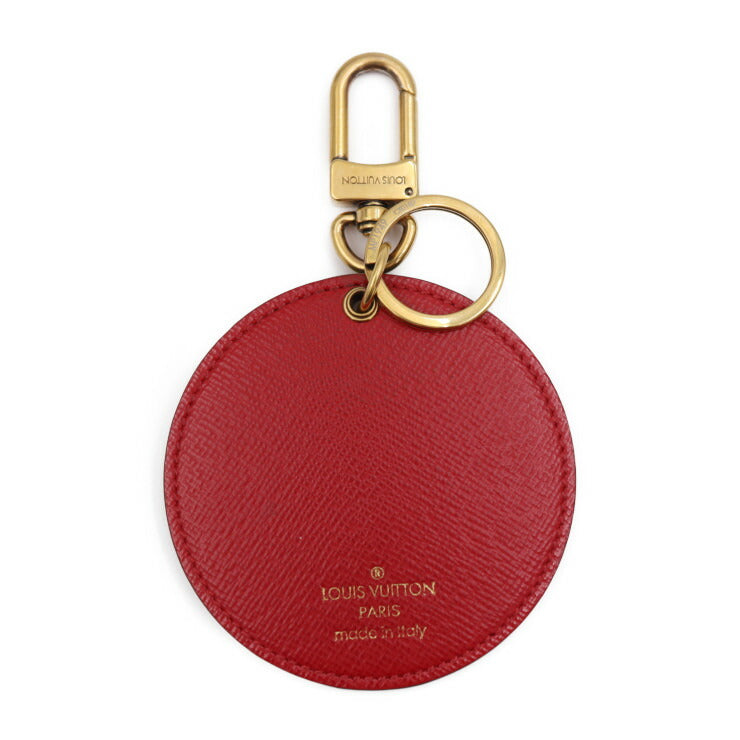 美品 LOUIS VUITTON ルイ ヴィトン ポルトクレ イリュストレ モノグラム キーホルダー MP1949 PVC レザー ブラウン レッド ゴールド金具 山本寛斎 歌舞伎 キーリング バッグチャーム ビトン