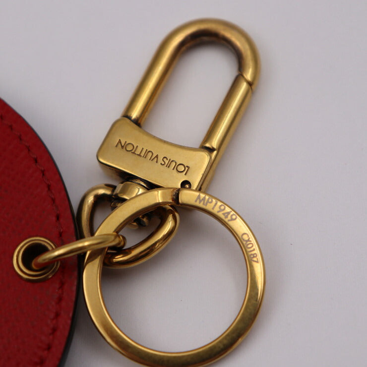 美品 LOUIS VUITTON ルイ ヴィトン ポルトクレ イリュストレ モノグラム キーホルダー MP1949 PVC レザー ブラウン レッド ゴールド金具 山本寛斎 歌舞伎 キーリング バッグチャーム ビトン