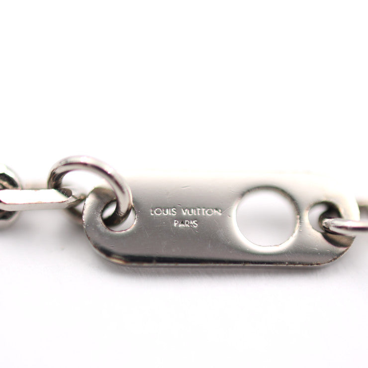 美品 LOUIS VUITTON ルイ ヴィトン ペンダント LVグローブ ネックレス M00327 メタル シルバー ラインストーン