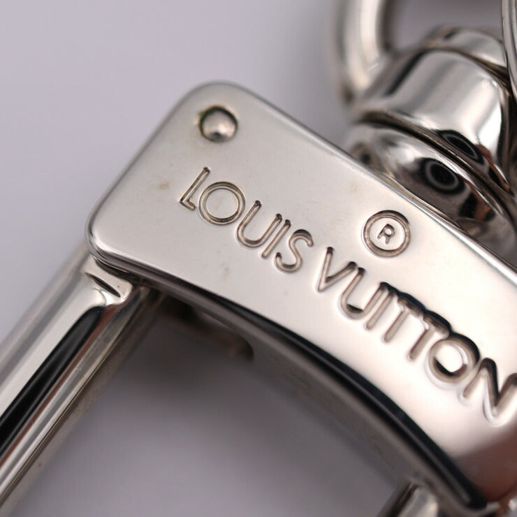 超美品 LOUIS VUITTON ルイ ヴィトン ポルトクレ イリュストレ LVエスカル キーホルダー M69272 モノグラム オーバーレイ ブルー系 ホワイト シルバー金具 キーリング バッグチャーム ビトン