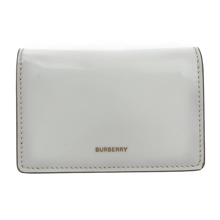 超美品 BURBERRY バーバリー チェーンウォレット コインケース カードケース - レザー ホワイト ブラック ゴールド金具 名刺入れ 小銭入れ エンジェル 天使