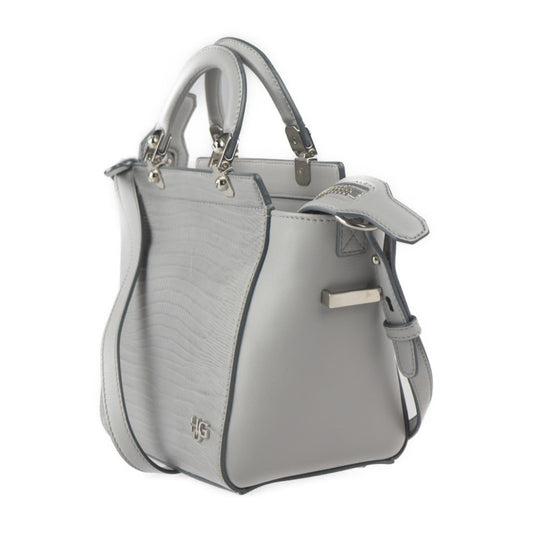 GIVENCHY ジバンシィ HDG ハンドバッグ - レザー リザード型押しレザー グレー シルバー金具 2WAY ショルダーバッグ トートバッグ