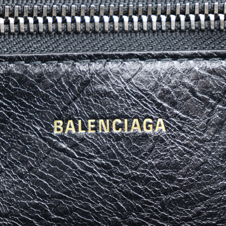 BALENCIAGA バレンシアガ バルベス スモール ハンドバッグ 671404 ムートン レザー ブラック シルバー金具 2WAY ショルダーバッグ