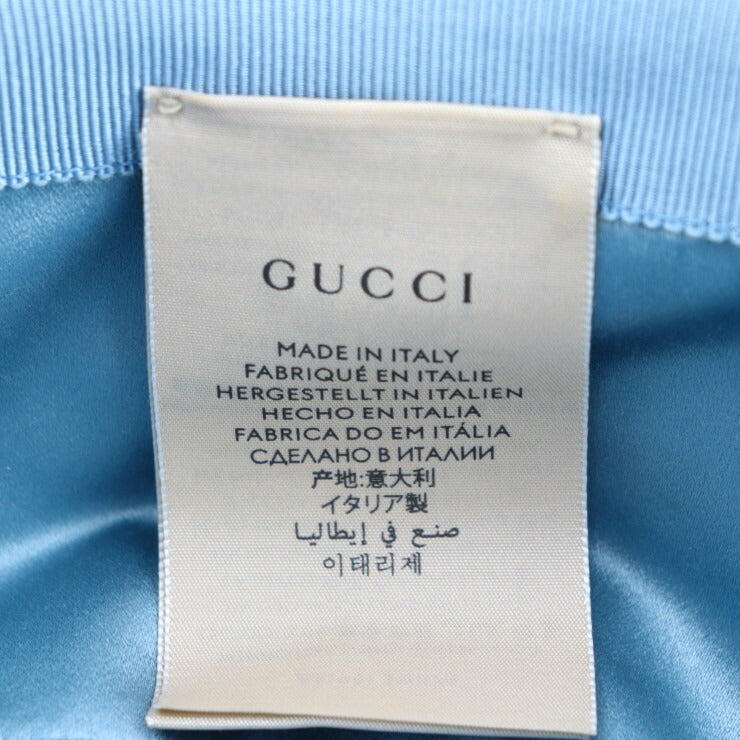 超美品 GUCCI グッチ GGラメ バケットハット ハット 631951 表記サイズ M ウール71% ナイロン17% 金属繊維12% ブルー系 シルバー 帽子