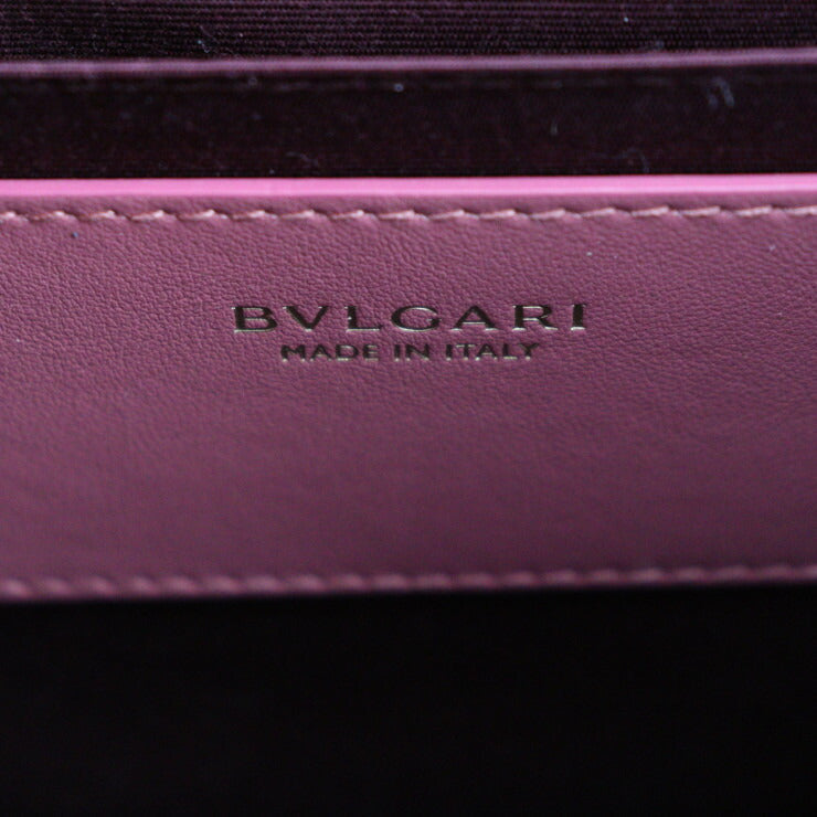 美品 BVLGARI ブルガリ ロゴ トート スモール ハンドバッグ 291221 カーフレザー ピンク系 ゴールド金具 2WAY ショルダーバッグ