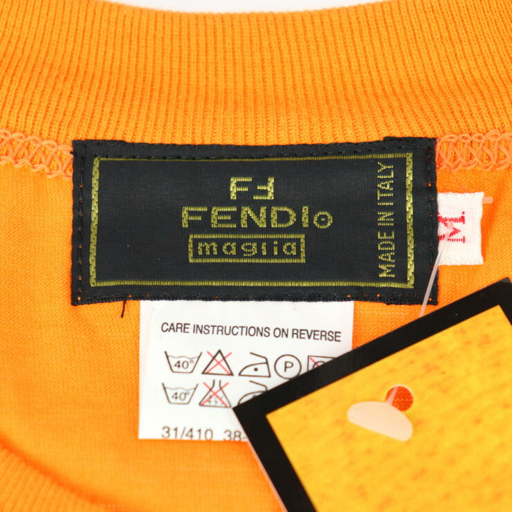 新古未使用展示品 FENDI フェンディ maglia 半袖Tシャツ - 表記サイズ M コットン100% オレンジ カットソー ヴィンテージ ロゴ