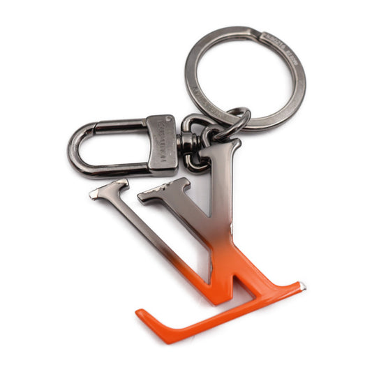 LOUIS VUITTON ルイ ヴィトン ポルトクレ LVスプレー キーホルダー M80216 メタル ガンメタル オレンジ キーリング バッグチャーム ビトン