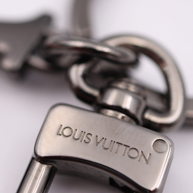LOUIS VUITTON ルイ ヴィトン ポルトクレ LVスプレー キーホルダー M80216 メタル ガンメタル オレンジ キーリング バッグチャーム ビトン