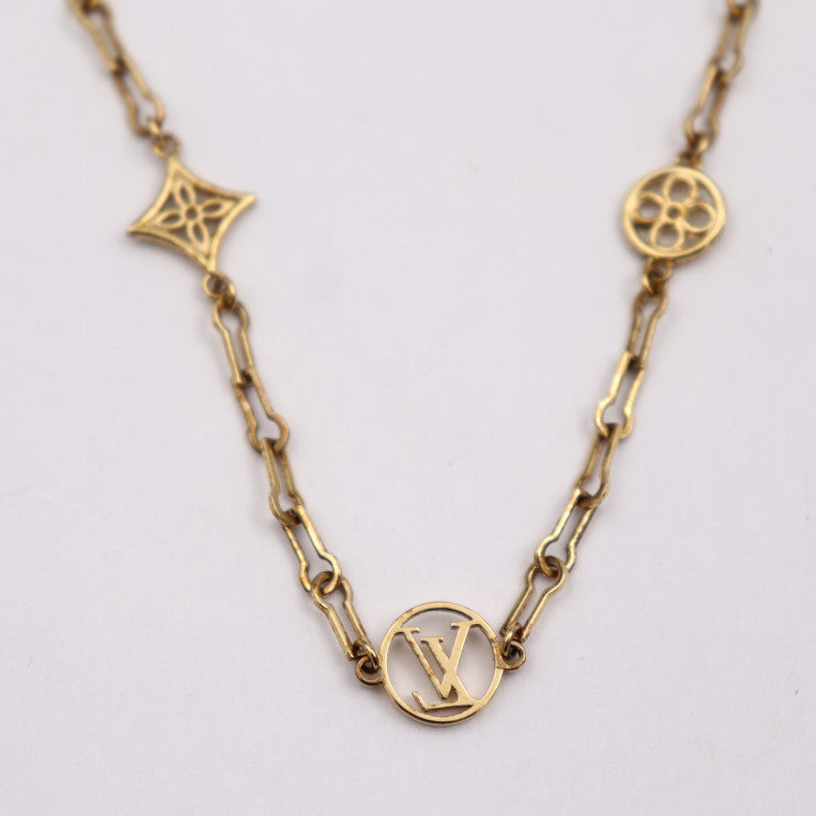 LOUIS VUITTON Louis Vuitton Collier Forever Young Necklace M69622 Metal Gold LV Circle Monogram Flower Choker Vuitton