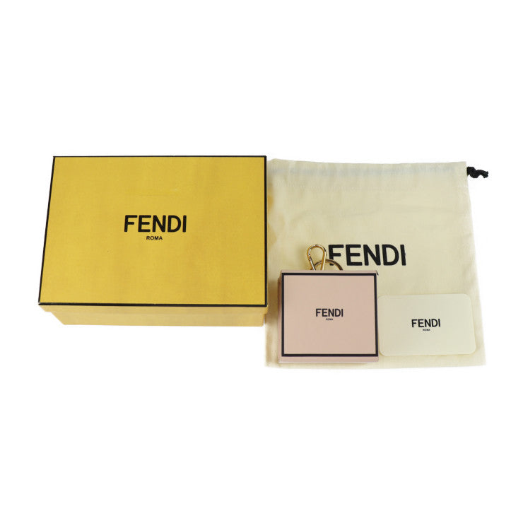 新古未使用展示品 FENDI フェンディ MINIBOX CHARM ミニボックス キーホルダー 7AR917 レザー ローズ ゴールド金具 バッグチャーム キーリング
