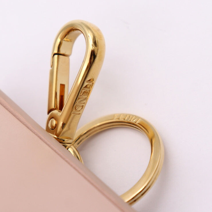 新古未使用展示品 FENDI フェンディ MINIBOX CHARM ミニボックス キーホルダー 7AR917 レザー ローズ ゴールド金具 バッグチャーム キーリング