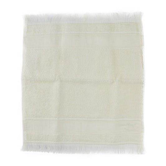 超美品 HERMES エルメス ベビー バスミトン&タオル セット ゆり木馬 タオル - 綿75% ポリノジック25% アイボリー ピンク系 ボディータオル シンプル フリンジ