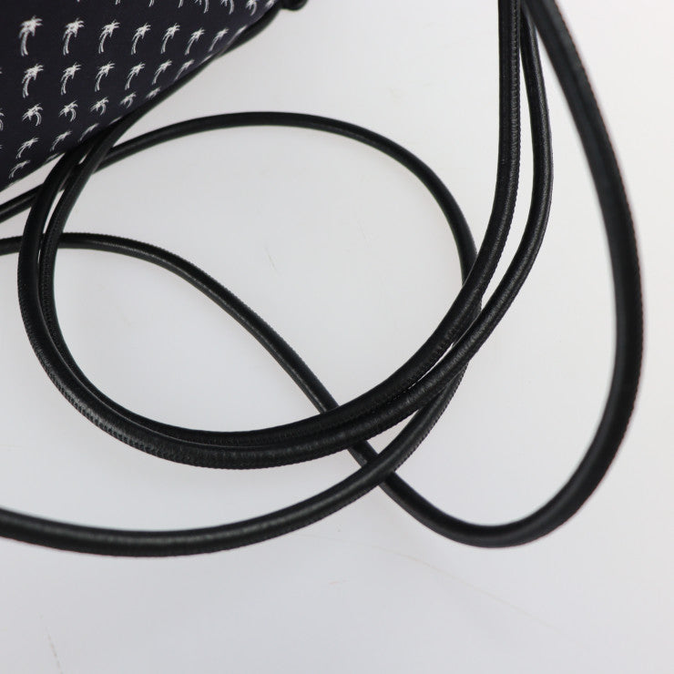 超美品 SAINT LAURENT PARIS サンローランパリ バッグ リュック・デイパック 553919 HPQ4E 1070 キャンバス ラムスキン ブラック ドローストリング 巾着型 バックパック パームツリー ヤシの木柄