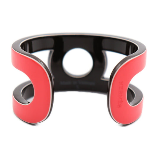 超美品 HERMES エルメス ヴァリアシオン バングル - 表記サイズ S ラッカーウッド ピンク系 ブラック カフブレス