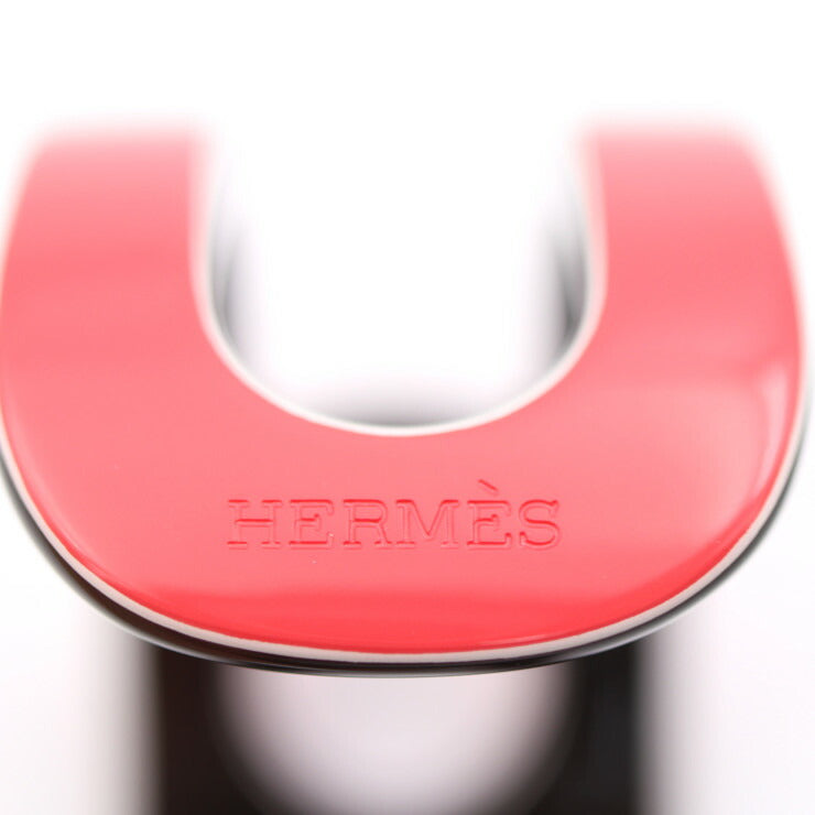 超美品 HERMES エルメス ヴァリアシオン バングル - 表記サイズ S ラッカーウッド ピンク系 ブラック カフブレス