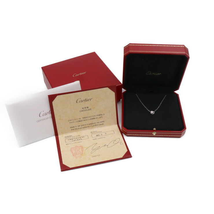 美品 CARTIER カルティエ トリニティ ネックレス CRB7224532 K18ホワイトゴールド セラミック ダイヤモンド ホワイトゴールド ブラック ペンダント 750 WG