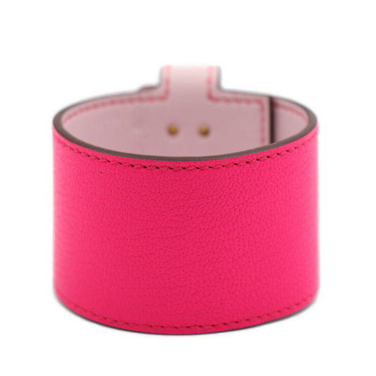 超美品 HERMES エルメス ケリー ツイスト GM ブレスレット - 表記サイズ T2 ヴォースイフト ローズポップ ピンク系 ピンク系 ゴールド金具 U刻印