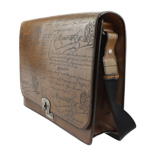 Berluti ベルルッティ ランスウシオン ショルダーバッグ - ヴェネチアレザー ブラウン シルバー金具 メッセンジャーバッグ スクリット カリグラフィ