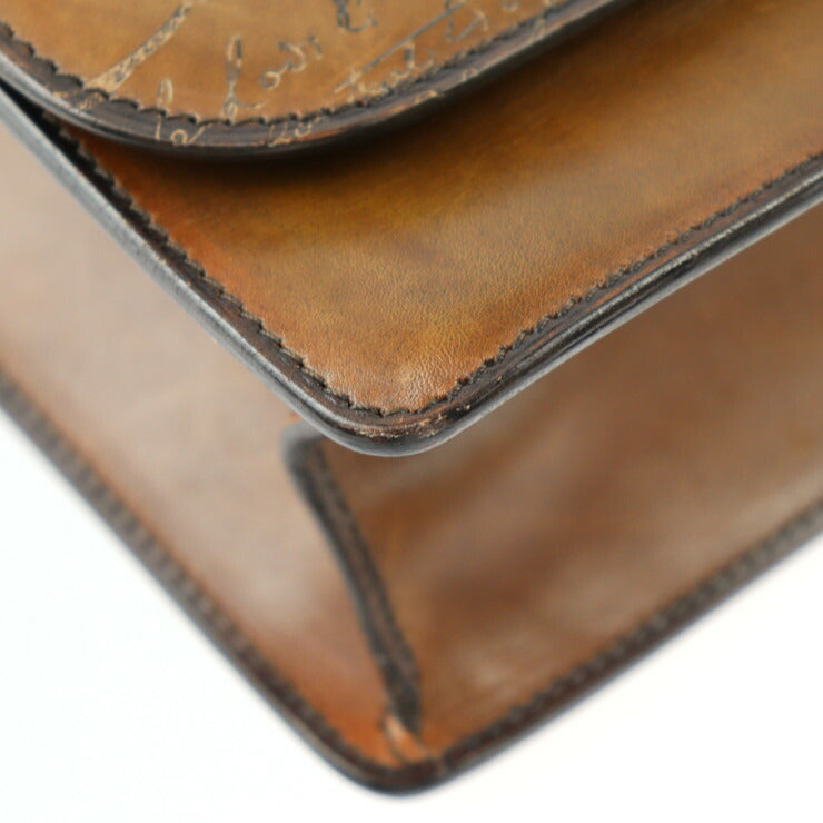 Berluti ベルルッティ ランスウシオン ショルダーバッグ - ヴェネチアレザー ブラウン シルバー金具 メッセンジャーバッグ スクリット カリグラフィ