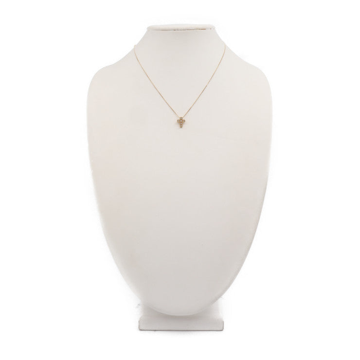 no brand ノーブランド ネックレス ネックレス - K18 ダイヤモンド 0.12ct イエローゴールド クロス 十字架 ペンダント 貴金属 アクセサリー