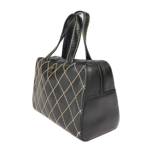 CHANEL シャネル ワイルドステッチ ハンドバッグ A14692 レザー ブラック ココマーク ミニボストン