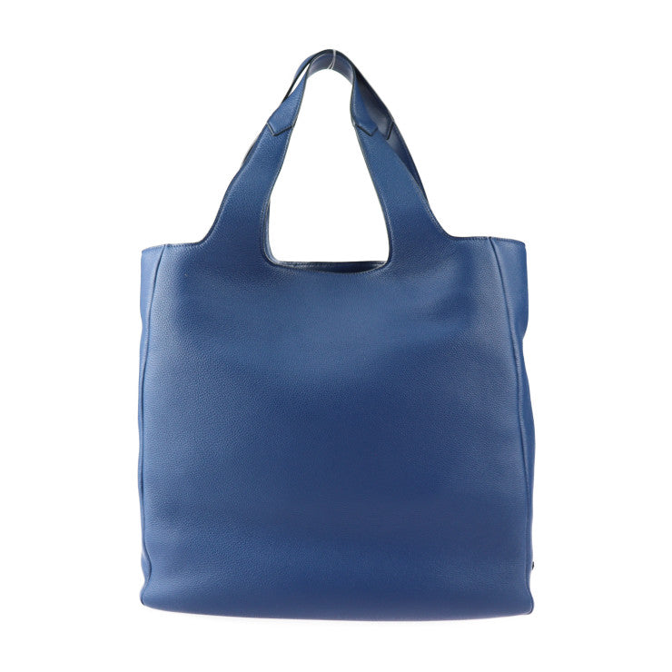 超美品 PRADA プラダ VITELLO DAINO トートバッグ 2VG092 レザー ブルー ヴィッテロダイノトート 三角ロゴ トライアングルロゴ